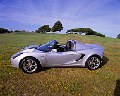 AUT 39 RK0021 03
2004 Lotus Elise Silver 3/4 Front View On Grass By Trees