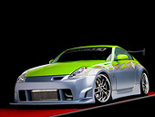 AUT 39 RK0375 01
2004 Nissan 350Z Green And Silver 3/4 Front View Studio