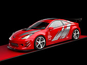 AUT 40 RK0270 02
2005 Toyota Celica GTS Custom Red 3/4 Side View On Red Floor Studio