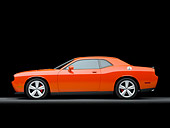 AUT 43 RK0344 01
2008 Dodge Challenger SRT8 Orange Profile View Studio