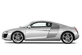 AUT 44 IZ0222 01
2009 Audi R8 Coupe Silver Profile View Studio