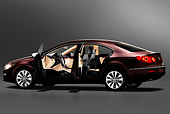 AUT 44 IZ0313 01
2009 Volkswagen Passat CC Burgundy Profile View With Doors Open Studio