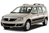 AUT 44 IZ0325 01
2009 Dacia Logan Laureate Minivan Bronze 3/4 Front View On White Seamless