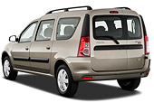 AUT 44 IZ0330 01
2009 Dacia Logan Laureate Minivan Bronze 3/4 Rear View On White Seamless