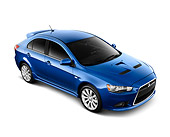 AUT 45 IZ0098 01
2010 Mitsubishi Lancer Sportback Blue 3/4 Front View Studio