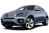 AUT 45 IZ0219 01
2010 BMW ActiveHybrid X6 Blue 3/4 Front View On White Seamless