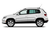 AUT 45 IZ0232 01
2010 VW Tiguan Wolfsburg White Profile View On White Seamless