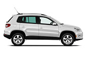 AUT 45 IZ0233 01
2010 VW Tiguan Wolfsburg White Profile View On White Seamless