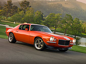CAM 07 RK0049 01
1973 Chevrolet Camaro RS Red 3/4 Front View On Pavement