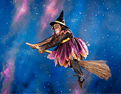 CHI 03 RK0307 01
Chimpanzee Witch Riding Broom In Night Sky