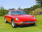 FRR 04 BK0002 01
1970 Ferrari 365 GT 2+2 Red 3/4 Front View On Grass By Trees