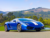 LAM 01 BK0006 01
2010 Lamborghini Gallardo LP550-2 Valentino Balboni Blue 3/4 Front View On Pavement By Hills