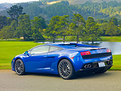 LAM 01 BK0008 01
2010 Lamborghini Gallardo LP550-2 Valentino Balboni Blue 3/4 Rear View On Pavement By Hills