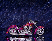 MOT 01 RK0475 03
2003 Riff Raff Custom Fuchsia Orange Flames Profile View Studio