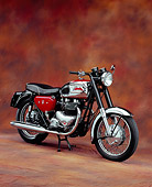 MOT 01 RK0531 10
1964 Matchless G12 CSR Red And Black 3/4 Side View On Brown Mottled Background