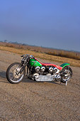 MOT 01 RK0688 01
1947 Harley Davidson Dual Knucklehead Green And Red Side 3/4 Side View On Pavement