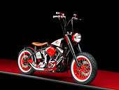 MOT 01 RK0753 01
2006 Harley-Davidson Motorcycle Black And Red Custom 3/4 Front View Studio