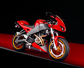 MOT 02 RK0179 11
2004 Buell XBRR Red And Black 3/4 Front View On Red Floor Gray Line Studio