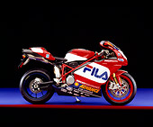 MOT 02 RK0237 04
2004 Ducati 999R FILA Red And White Profile View On Purple Floor Red Line Studio