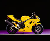 MOT 02 RK0268 12
2005 Triumph Daytona 650 Yellow Profile View On Purple Floor Studio