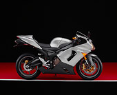MOT 02 RK0278 04
2005 Kawasaki ZX6R Ninja Titanium Profile View On Red Floor Gray Line Studio