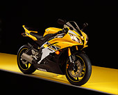 MOT 02 RK0286 05
2006 Yamaha YZF 600 R6 Yellow 3/4 Side View On Yellow Floor Studio