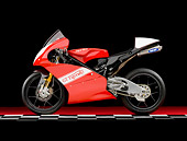 MOT 02 RK0423 01
2008 Aprilia Tigcraft Sportbike Red Profile View Studio