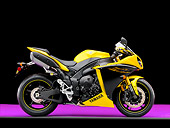 MOT 02 RK0439 01
2009 Yamaha YZF-R1 Black And Yellow Profile View Studio