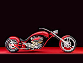 MOT 04 RK0310 01
Cadamia 300 Pro Street Motorcycle Red With Flames Profile View Studio