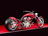 MOT 04 RK0314 01
Cadamia 300 Pro Street Motorcycle Red With Flames 3/4 Rear View Studio