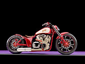 MOT 04 RK0316 01
LowLa AFT Customs Motorcycle Red Profile View Studio