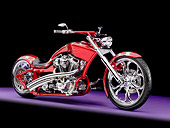MOT 04 RK0320 01
2009 Ty's Outlaw ProStreet Motorcycle Red And Silver 3/4 Front View Studio