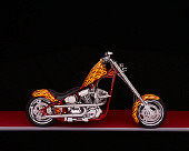 MOT 04 RK0005 04
2004 California Chopper Custom Red Yellow Flames Profile View Studio
