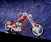 MOT 04 RK0083 02
2003 Iron Horse Texas Chopper Red With Flames 3/4 Side View On Mylar Floor Night Showers