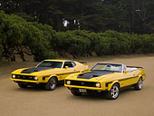 MST 01 RK0937 01
1971 Ford Mustang Convertible 351 1972 Ford Mustang Mach 1 Yellow On Dirt Trees Background