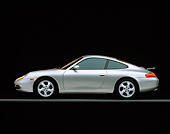 POR 04 RK0351 01
1999 Porsche 911 Carrera Coupe Silver Profile On Gray Line Studio