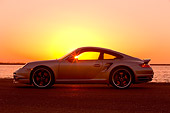 POR 04 RK0672 01
2007 Porsche 911 Turbo Silver Profile View By Water At Sunset