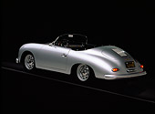 POR 07 RK0116 05
1957 Porsche GS/GT Carrera Speedster Convertible Silver 3/4 Rear View Studio