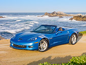 VET 01 RK0947 01
2010 Chevrolet Corvette Grand Sport Convertible Blue 3/4 Front View On Beach