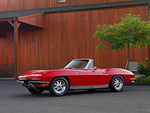 VET 03 RK0500 01
1963 Chevrolet Corvette Convertible Red 3/4 Front View On Pavement