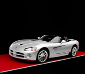 VIP 01 RK0211 07
2005 Dodge Viper Convertible Silver Front View On Red Floor Gray Line Studio