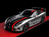 VIP 01 RK0269 01
Dodge Viper SRT/10 Concept Mopar Gray And Black Overhead 3/4 Front View On Red Floor Studio