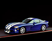 VIP 02 RK0030 02
Dodge Viper GTS Concept Car Blue White Stripes 3/4 Side View Studio