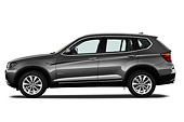 AUT 01 IZ0057 01
2013 BMW X3 xDrive35i SUV Gray Profile View On White Seamless