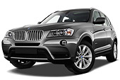 AUT 01 IZ0060 01
2013 BMW X3 xDrive35i SUV Gray 3/4 Front View On White Seamless