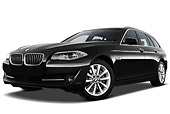AUT 01 IZ0068 01
2011 BMW 5 Series Wagon Black 3/4 Front View On White Seamless