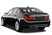 AUT 01 IZ0078 01
2011 BMW 7 Series ActiveHybrid Black 3/4 Rear View On White Seamless