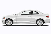 AUT 01 IZ0081 01
2013 BMW 1 Series 135 Coupe White Profile View On White Seamless