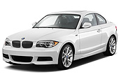 AUT 01 IZ0083 01
2013 BMW 1 Series 135 Coupe White 3/4 Front View On White Seamless