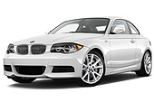 AUT 01 IZ0085 01
2013 BMW 1 Series 135 Coupe White 3/4 Front View On White Seamless